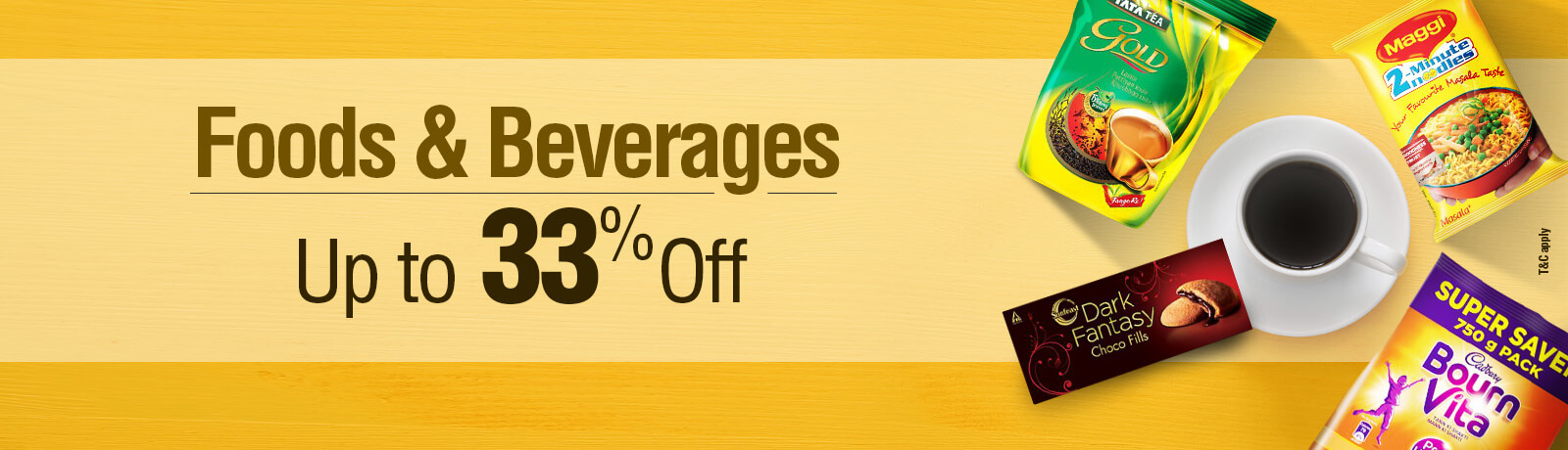 Food & Beverages up to 33% off - Price 33 67 % Off