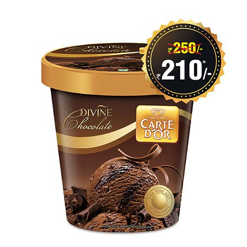 kwality walls Carte D'OR Frozen Dessert Divine Chocolate 750 ml Jar