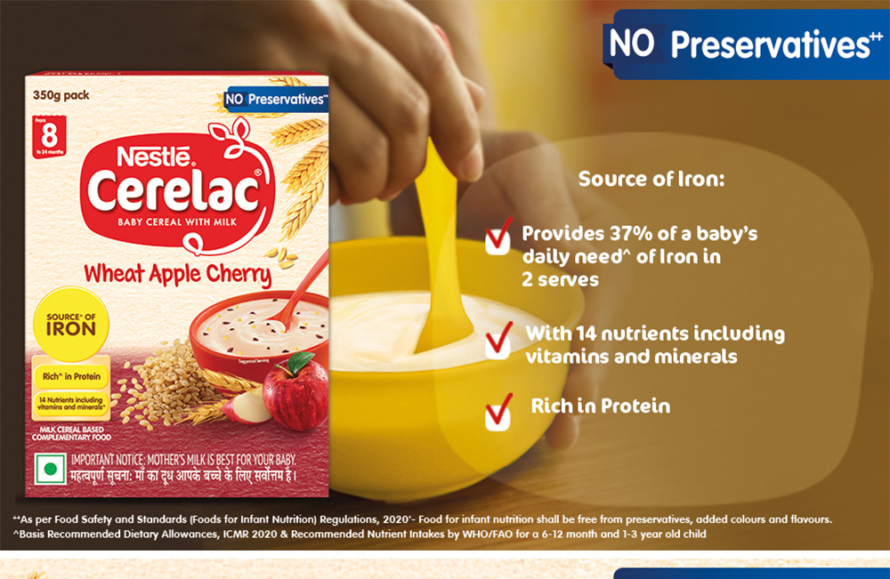 Buy Nestle Cerelac Wheat Apple Cherry (Stage 2) 300 gm Carton