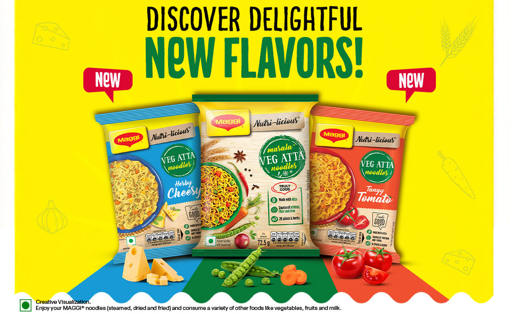 Buy Maggi Nutri-licious Herby Cheesy Veg Atta Noodles Online at