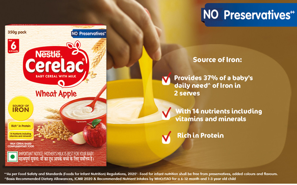 Buy Nestle Cerelac Wheat Apple (Stage 1) 300 gm Carton Online at