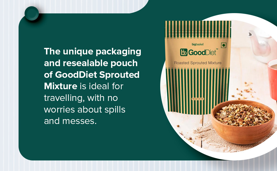 Buy Gooddiet Snacks Roasted Sprouted Mixture Plain 125 Gm Online