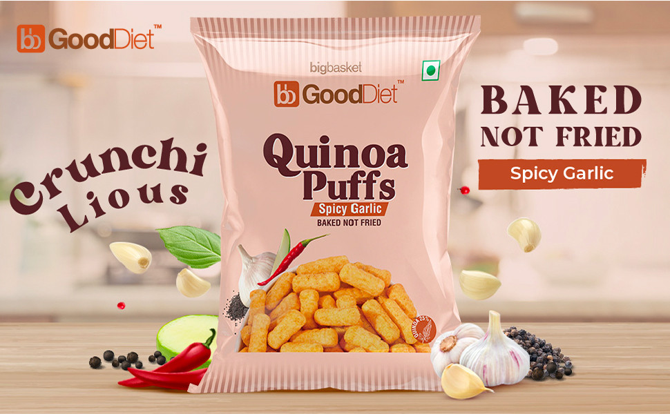 Buy bb Gooddiet Quinoa Puffs Spicy Garlic Online at Best Price