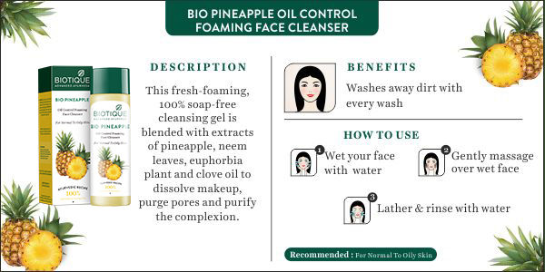 Biotique Pineapple Oil Control Foaming Face Cleanser