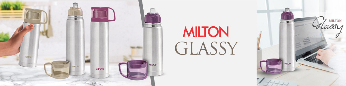 Buy Milton Glassy Vacuum Flasks Leakproof, Break Resistant, Pink