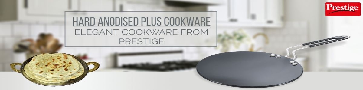 Prestige Hard Anodised Cookware Induction Base Paratha Tawa 265mm Black FS 