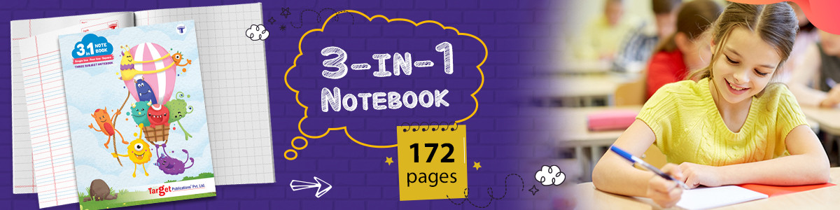Buy Target Publications Single & Four Line 3 In 1 Notebook - Soft Bound ...