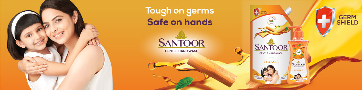 Buy Santoor Classic Gentle Hand Wash - Sandalwood & Tulsi, Tough