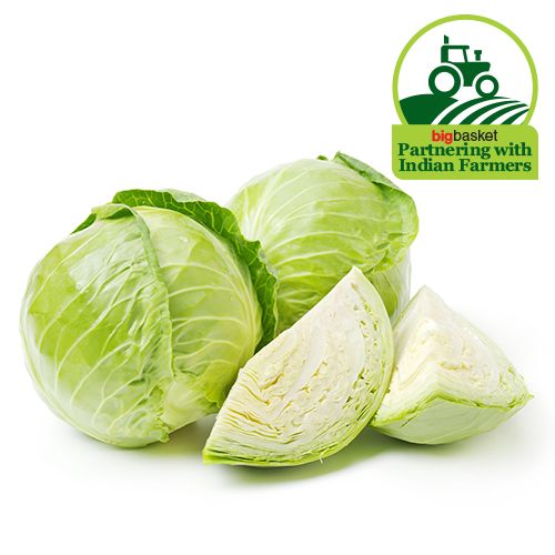 Fresho Cabbage, 1 pc (approx. 500 g to 800 g) Farm Fresh & Safe