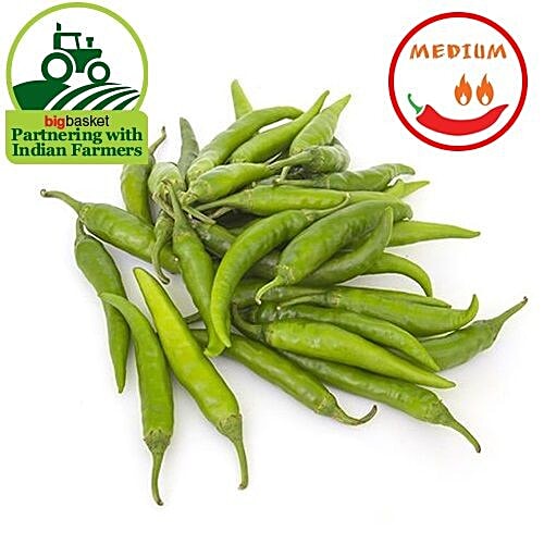 Fresho Chilli Green Big - Grade A/Hirvi Mirchi Mothi-Grade A, 500 g  