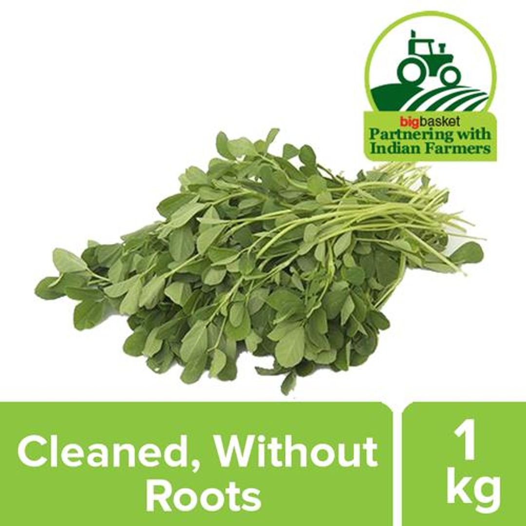 Fresho Methi/Venthaya Keerai - Cleaned, without roots, 1 kg 