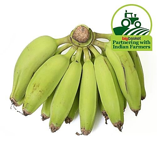 Fresho Raw Banana - Green/Kachhe Kele- Hirve, 500 g  