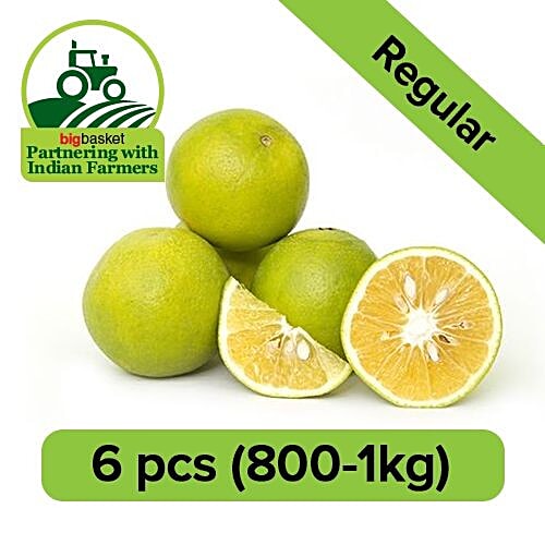 Fresho Mosambi/Battaiah Pandu, 6 pcs 800 gm - 1 kg 