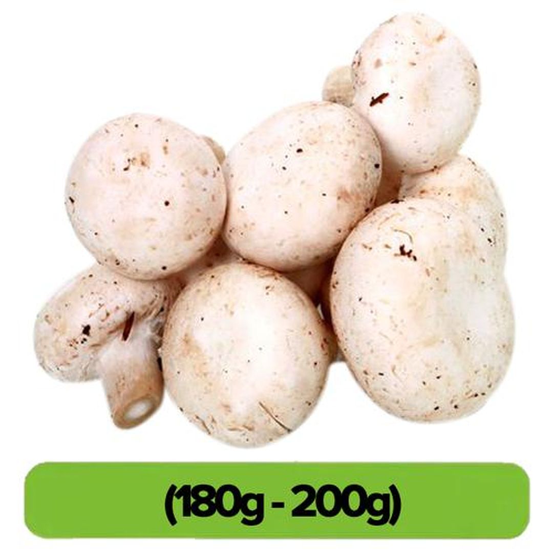Fresho Mushrooms - Button, 1 pack (Approx. 180g - 200 g)