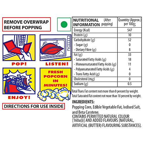 Buy ACT II Microwave Popcorn Butter Lovers Flavor 99 gm Pouch Online