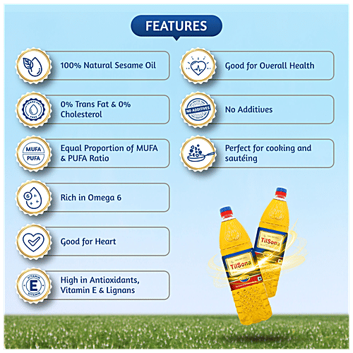 Tilsona Gold Gingelly/Til Sesame Oil, 200 ml PET Bottle 