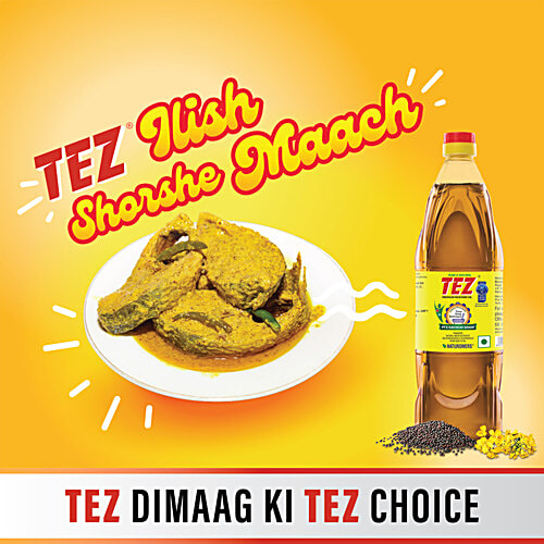 Tez PT3 Kachchi Ghani Premium Mustard Oil, 200 ml  Pure & Natural