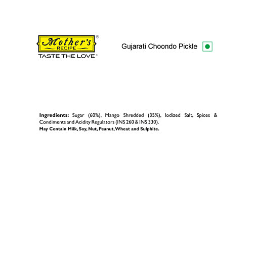 Mother's Recipe Pickle - Gujarati Choondo, 200 g Pouch Zero Trans Fat
