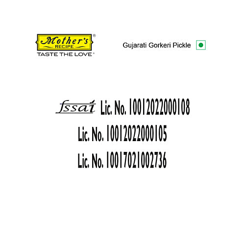 Mother's Recipe Pickle - Gujarati Gorkeri, 350 g Jar Zero Trans Fat
