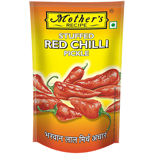 Mother's Recipe Pickle - Red Stuffed Chilli, 200 g Pouch Zero Trans Fat