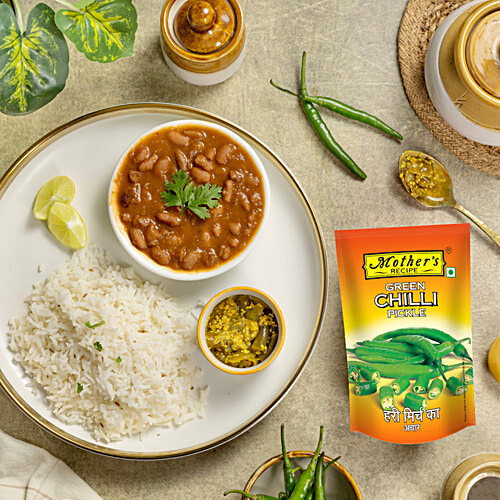 Mother's Recipe Pickle - Green Chilli, 200 g Pouch Zero Trans Fat