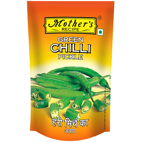 Mother's Recipe Pickle - Green Chilli, 200 g Pouch Zero Trans Fat