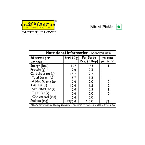 Mother's Recipe Pickle - Mango, 1 kg Jar 