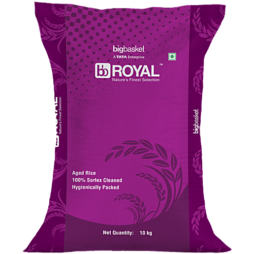 bb Royal Rice/Chawal - Raw, Sona Masoori, 12-17 Months Old, 10 kg Bag Sortex Cleaned