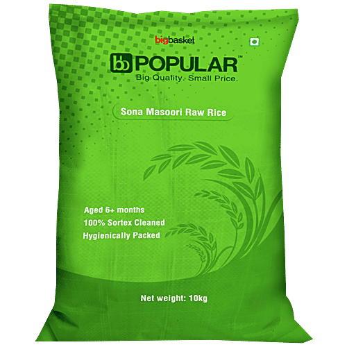 bb Popular Rice/Akki - Raw, Sona Masoori, 10 kg (6 - 11 Months Old) 