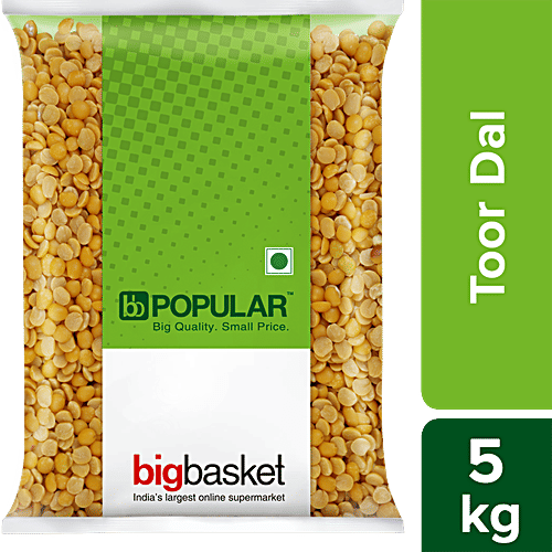 bb Popular Toor/Arhar Dal, 5 kg Pouch 