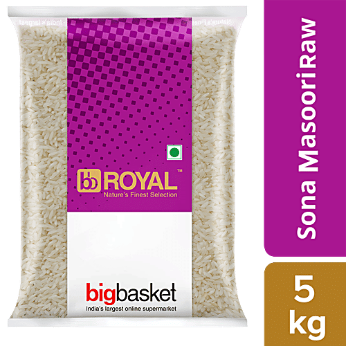 bb Royal Rice/Akki - Raw, Sona Masoori, 5 kg (12 - 17 Months Old) 