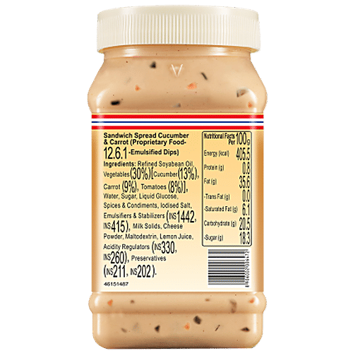 Buy Funfoods Sandwich Spread Cucumber Carrot Egg Less 300 Gm Jar Online