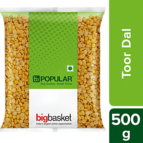 bb Popular Toor/Arhar Dal, 500 g Pouch 