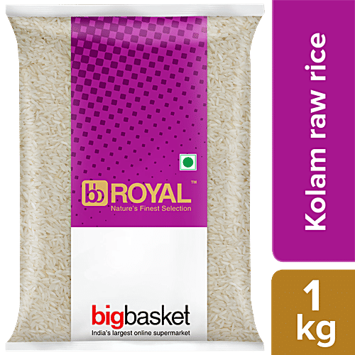 bb Royal Raw Rice/Biyyam - Kolam, 1 kg Pouch 