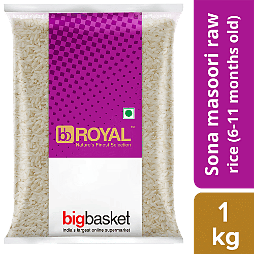 bb Royal Rice/Chawal/Chall - Raw, Sona Masoori, 1 kg (12 - 17 Months Old) 