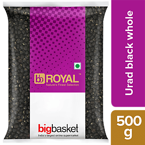 bb Royal Urad - Black, Whole/Sabut, 500 g Pouch 