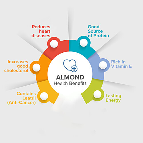 bb Popular Almond/Badam - Californian, Giri, 100 g Pouch Rich In Vitamin E