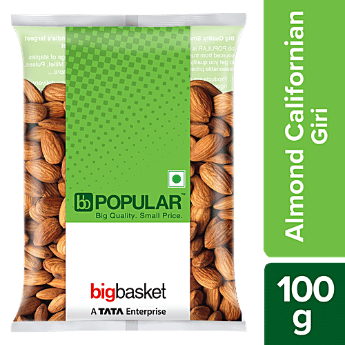 bb Popular Almond/Badam - Californian, Giri, 100 g Pouch Rich In Vitamin E