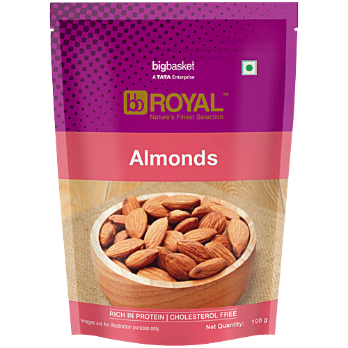 bb Royal California Almonds - Premium, Protein Packed, 100 g Zipper Pouch Rich in Vitamin E