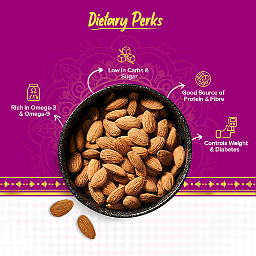 bb Royal Almond/Badam Roasted & Salted/Badam Bhajke ani Khare, 100 g Zipper Pouch 