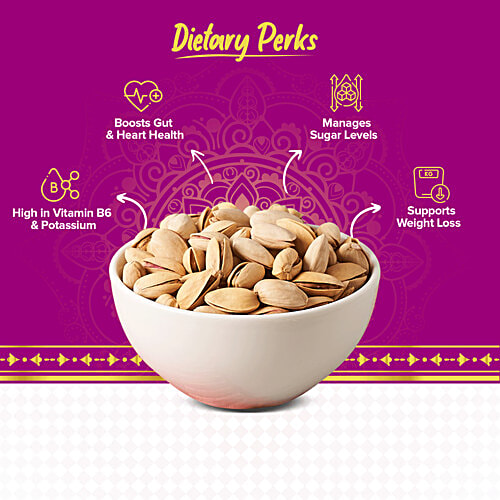 bb Royal Pista Roasted & Salted/Pista Bhajke ani Khare, 100 g Standy Ziplock Pouch Rich in Fiber & Protein