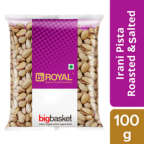 bb Royal Pista Roasted & Salted/Pista Bhajke ani Khare, 100 g  