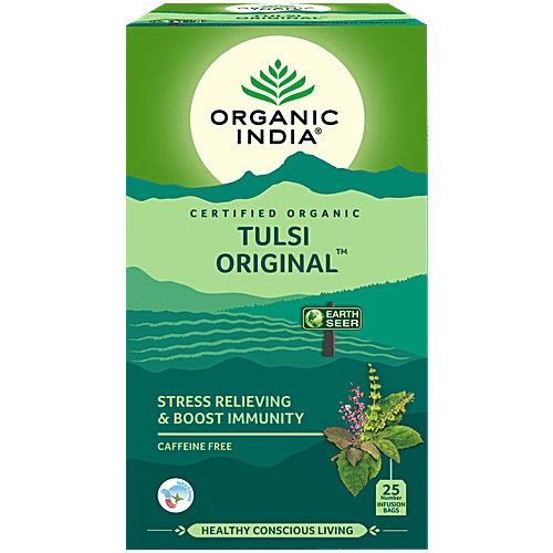 Organic India Tulsi Original Tea, 25 pcs Carton Caffeine Free