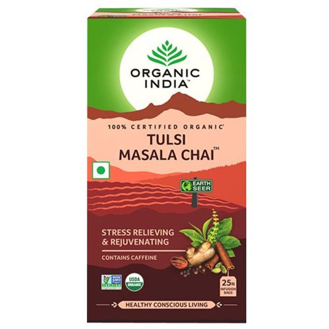 Organic India Tulsi Masala Chai, 52.5 g (25 Bags x 2.1 g each)