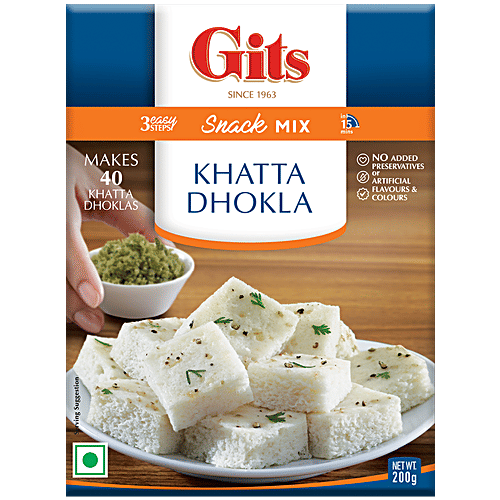 Gits Khatta Dhokla Snack Mix, 200 g Carton No Added Preservatives or Artificial Flavours & Colours