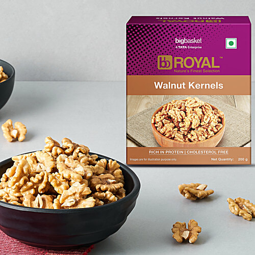 bb Royal Walnut/Akhrot- Kernels, 200 g  Rich in Protein, Cholesterol Free