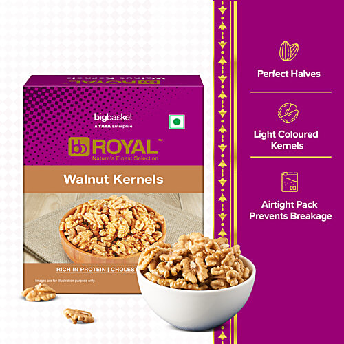 bb Royal Walnut/Akhrot- Kernels, 200 g  Rich in Protein, Cholesterol Free