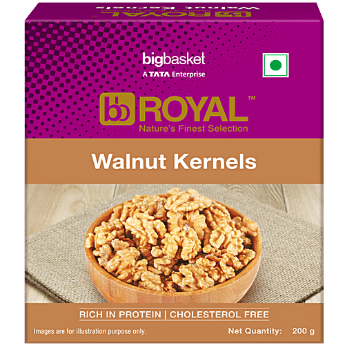 bb Royal Walnut/Akhrot- Kernels, 200 g  Rich in Protein, Cholesterol Free