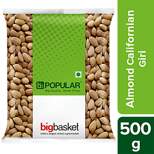 bb Popular Almond/Badam - Californian, Giri, 500 g Pouch 