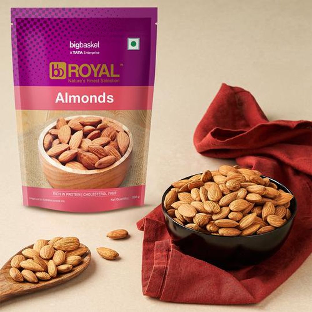 BB Royal California Almonds - Premium, Protein Packed, 500 g Standy Ziplock Pouch